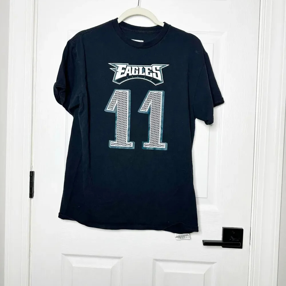 NFL Team Apparel Carson‎ Wentz 11 Eagles Short Sleeve T-Shirt Unisex